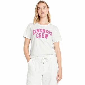 Old Navy White and Pink 'Kindness Crew' Tee